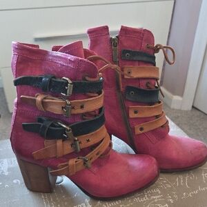 A.S. 98 Leather Multi-Strap Heeled Boots